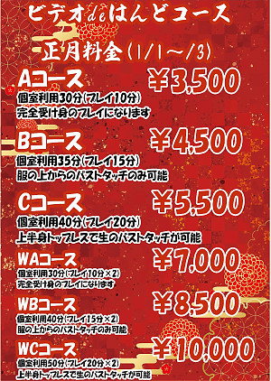 年始料金のお知らせ。